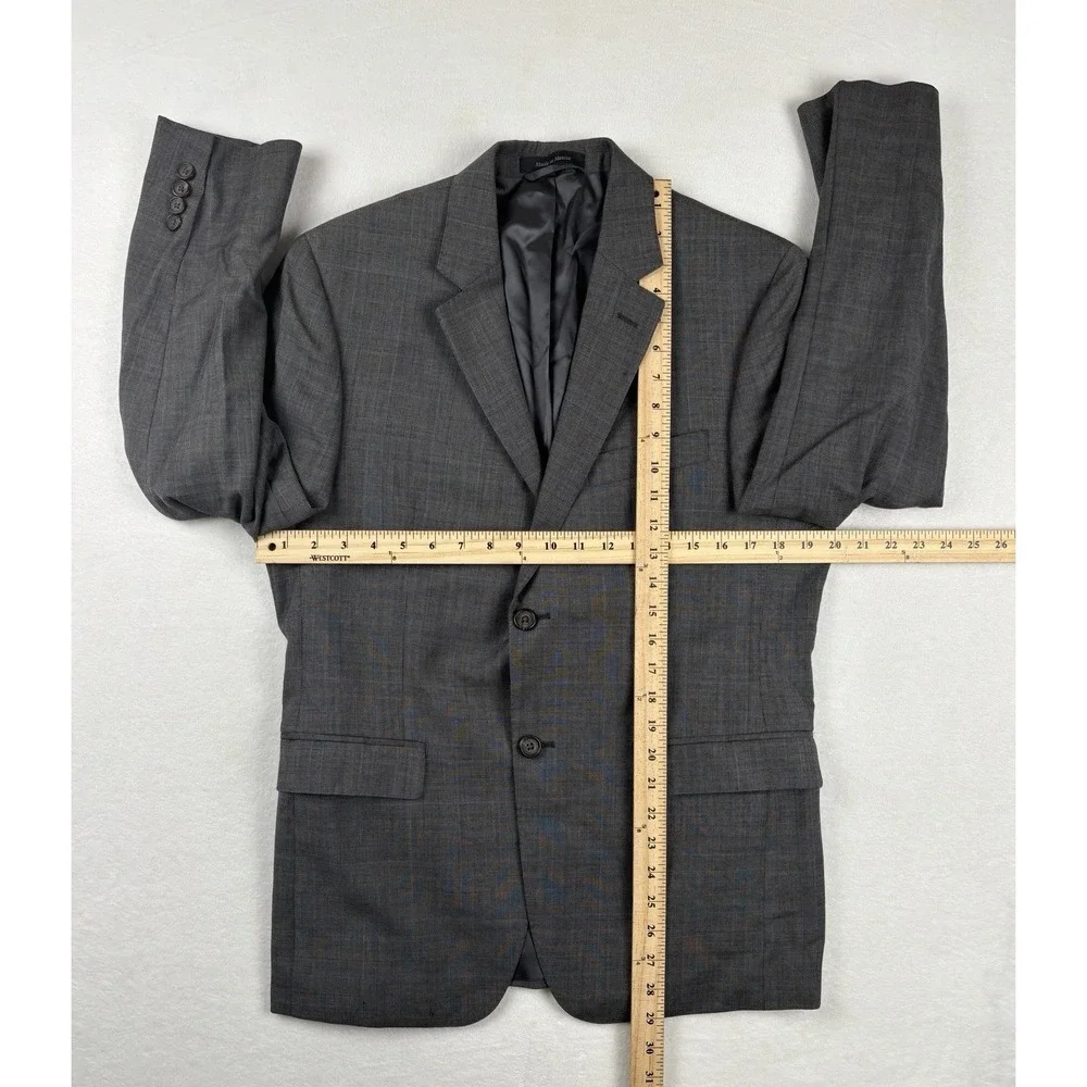 Lauren Ralph Lauren Slim Fit Gray‎ Windowpane Wool Sport Coat Blazer 38S